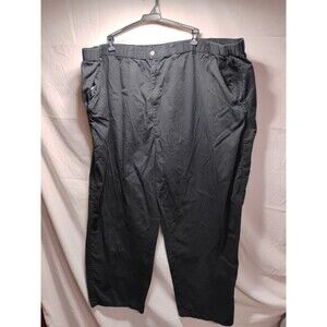 King Size 5 XL 38 Big Black Pants Mens Relaxed Fit Draw String Elastic Waist